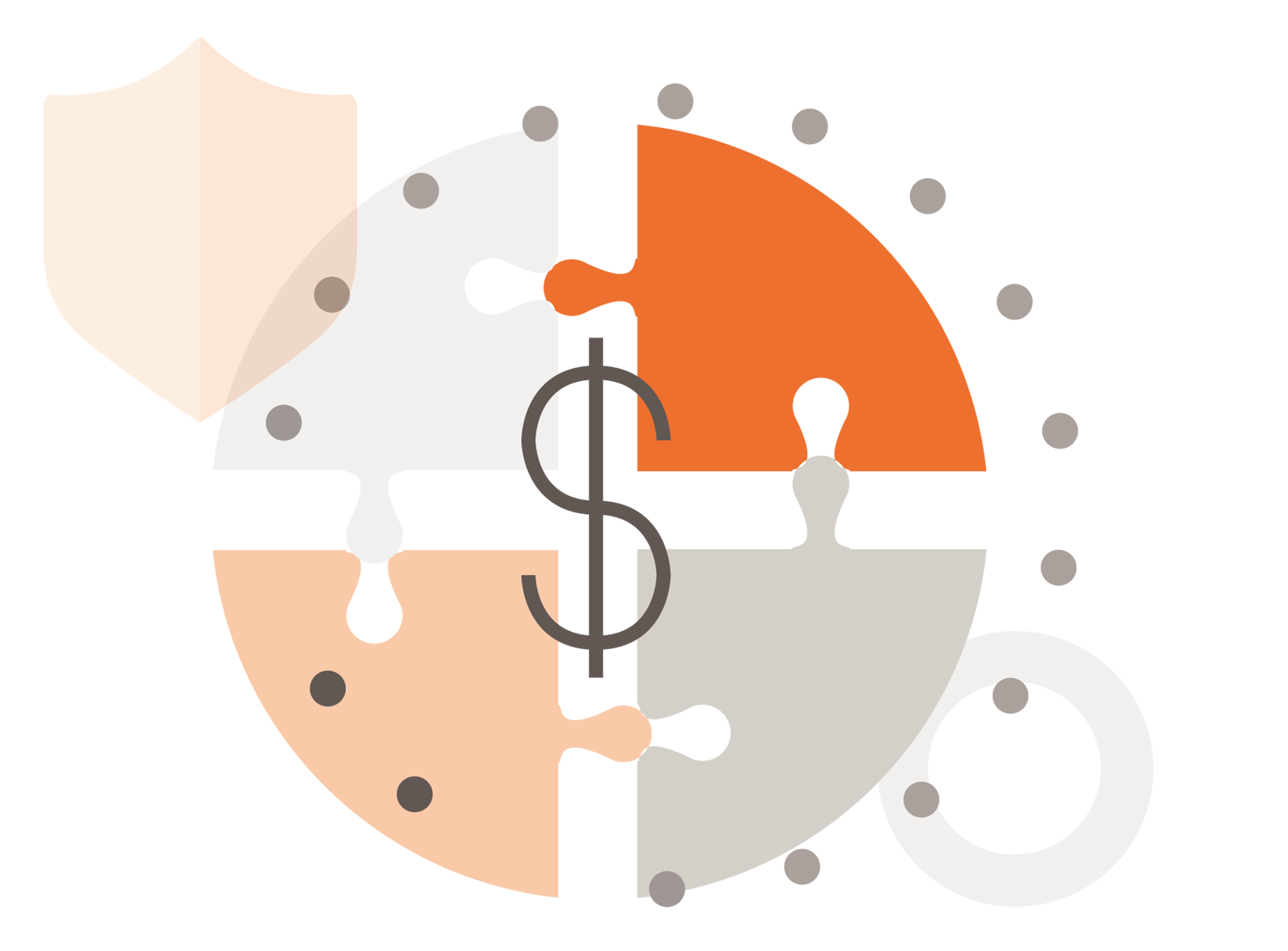 Illustrated icon with dollar sign